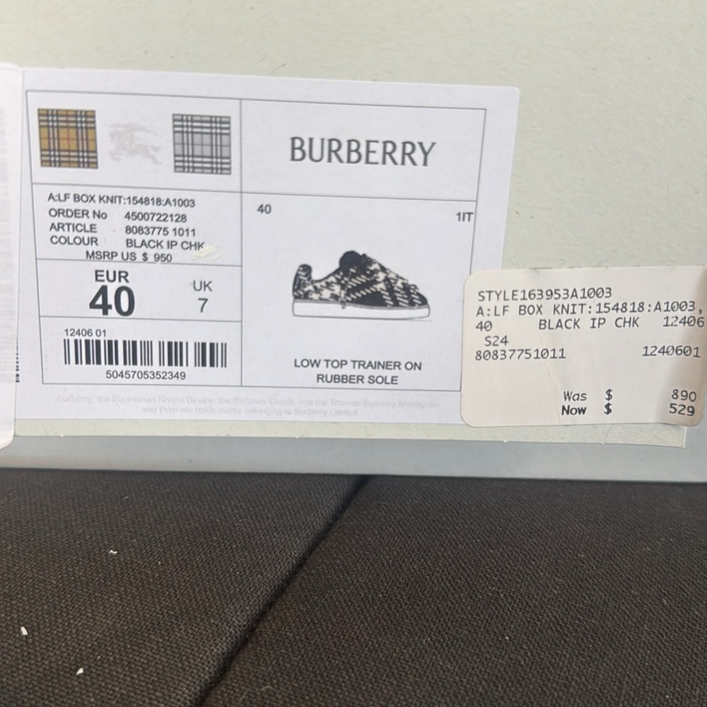 Burberry, Box checked sneakers, US 10/ EUR 40 - Picture 9 of 15